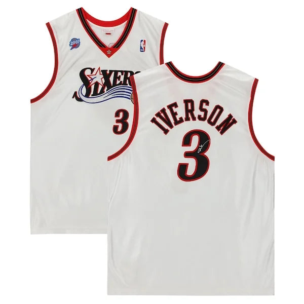 Allen Iverson Philadelphia 76ers Autographed White 2000-01 Mitchell & Ness Authentic Jersey - S2