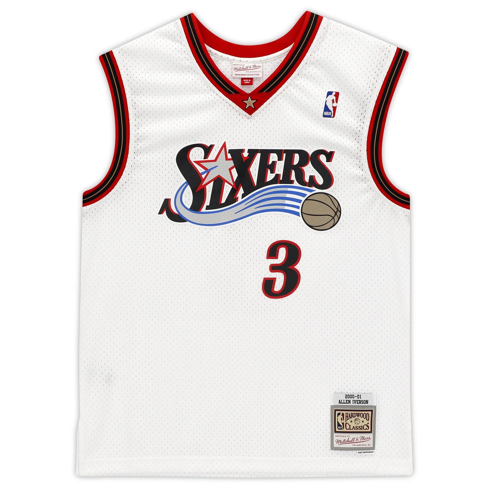 Allen Iverson Signed Philadelphia 76ers Mitchell & Ness Jersey | 2000-2001 White Swingman