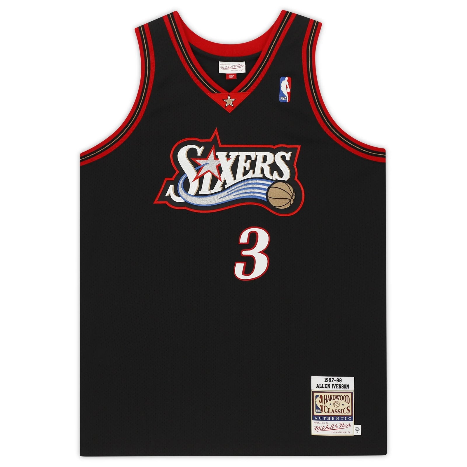 Allen Iverson Signed Philadelphia 76ers Jersey | 1997-98 Mitchell & Ness