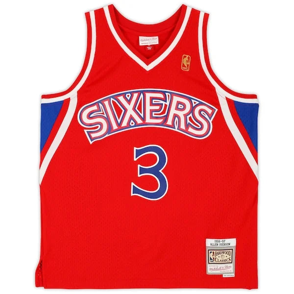 Allen Iverson Signed Philadelphia 76ers Jersey | 1996-1997 Mitchell & Ness