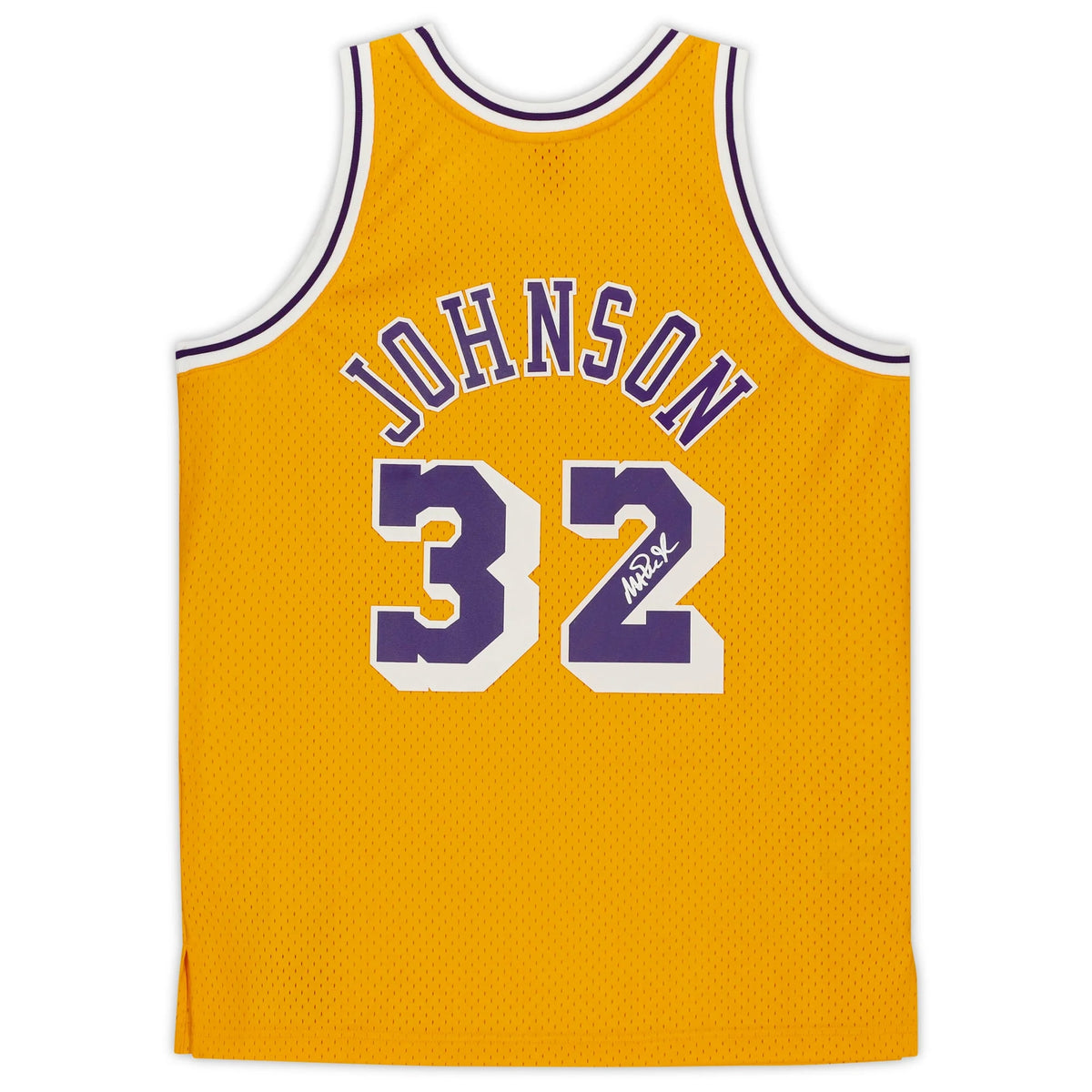 Magic Johnson Signed Los Angeles Lakers Gold Jersey | Mitchell & Ness | WJRSYJO0067