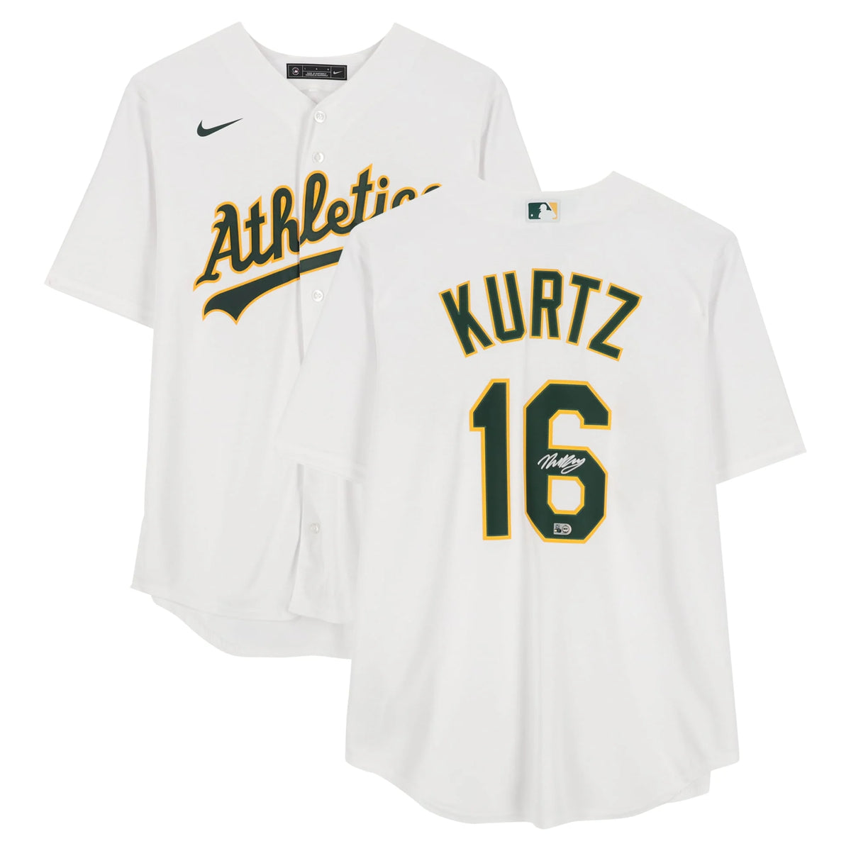 Nick Kurtz Signed Athletics White Jersey | MLB Authenticated | WJRSYKU0116