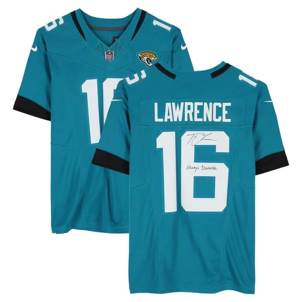Trevor Lawrence Signed Jaguars Teal Jersey | Always DUUUVAL Inscription | WJRSYLA0179
