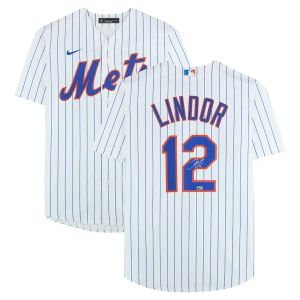 Francisco Lindor Signed Mets White Nike Jersey | MLB Authenticated