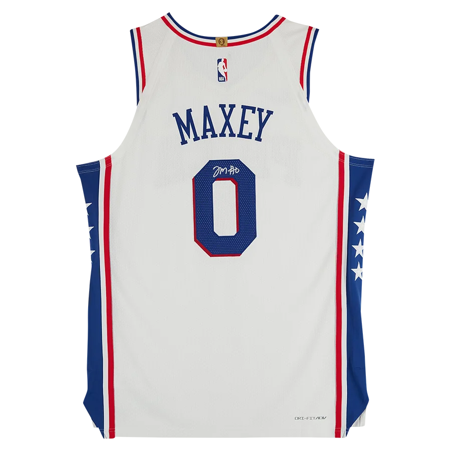 Tyrese Maxey Signed Philadelphia 76ers White Nike Jersey | Authenticated