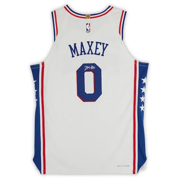 Tyrese Maxey Signed Philadelphia 76ers White Nike Jersey | Authenticated