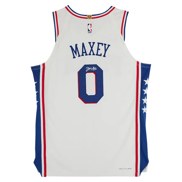 Tyrese Maxey Signed Philadelphia 76ers White Nike Jersey | Authenticated