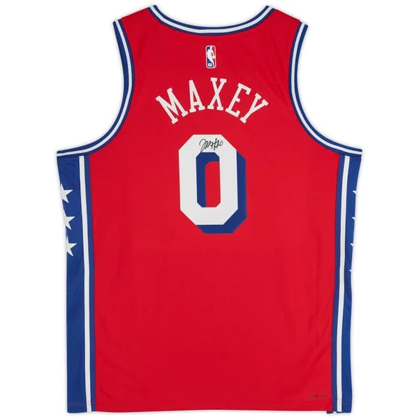 Tyrese Maxey Philadelphia 76ers Autographed Jordan Brand Red 2022-23 | WJRSYMA0818