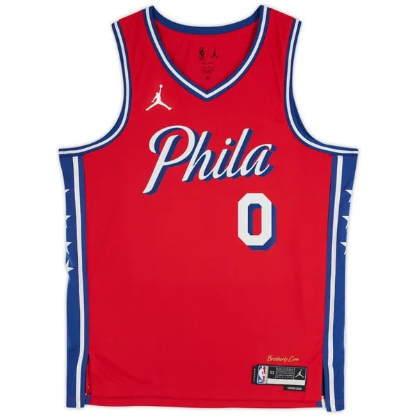 Tyrese Maxey Philadelphia 76ers Autographed Jordan Brand Red 2022-23 | WJRSYMA0818
