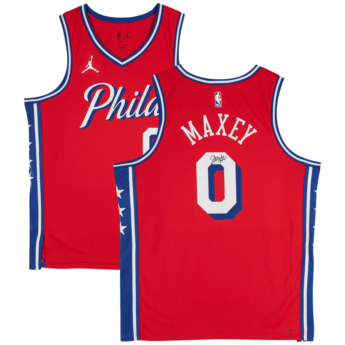Tyrese Maxey Philadelphia 76ers Autographed Jordan Brand Red 2022-23 | WJRSYMA0818