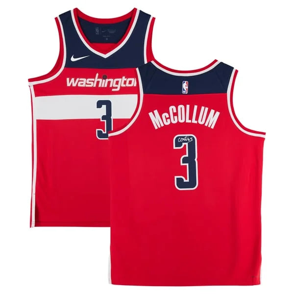 CJ McCollum Signed Washington Wizards Nike Red Icon Jersey | Authenticated | WJRSYMC0207