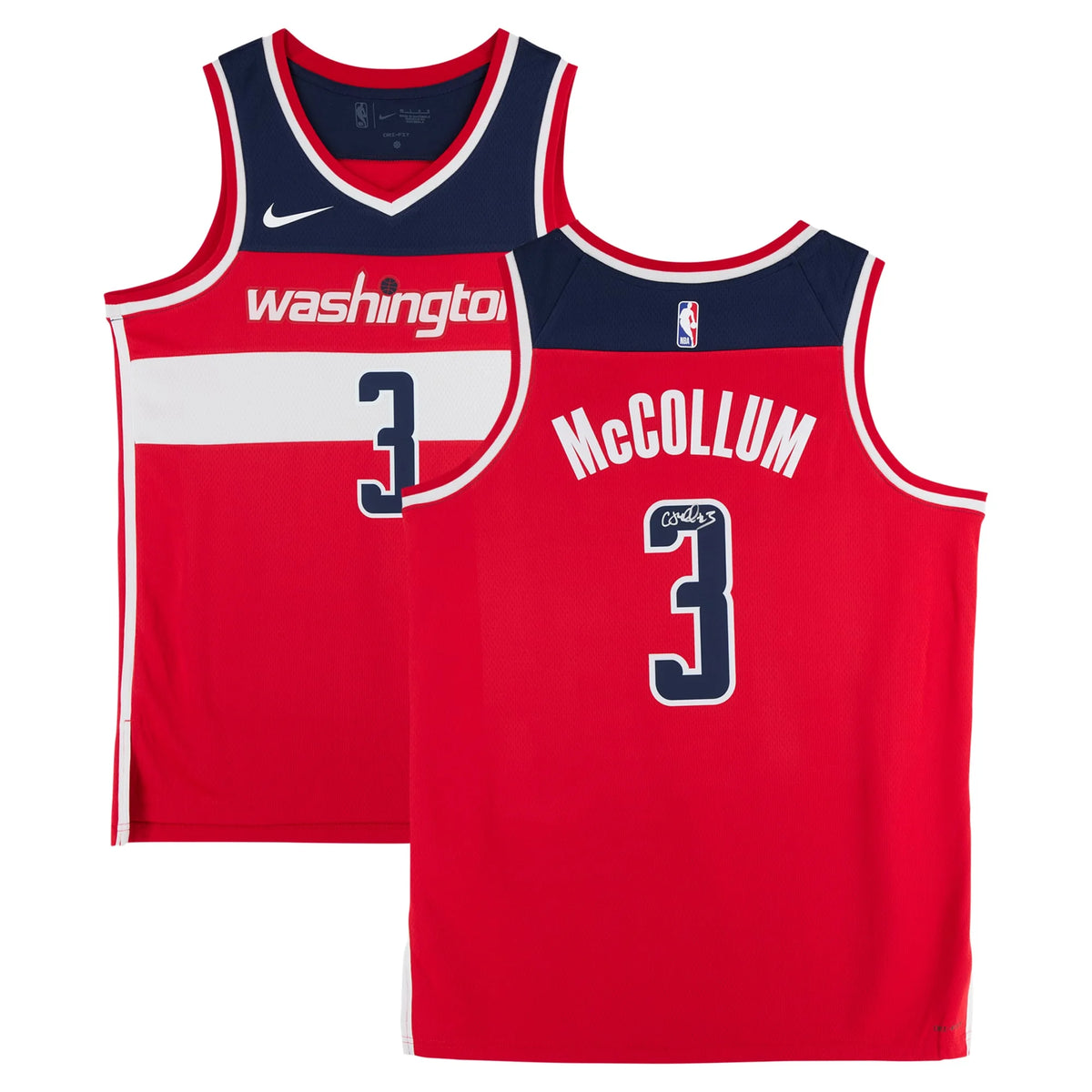 CJ McCollum Signed Washington Wizards Nike Red Icon Jersey | Authenticated | WJRSYMC0207