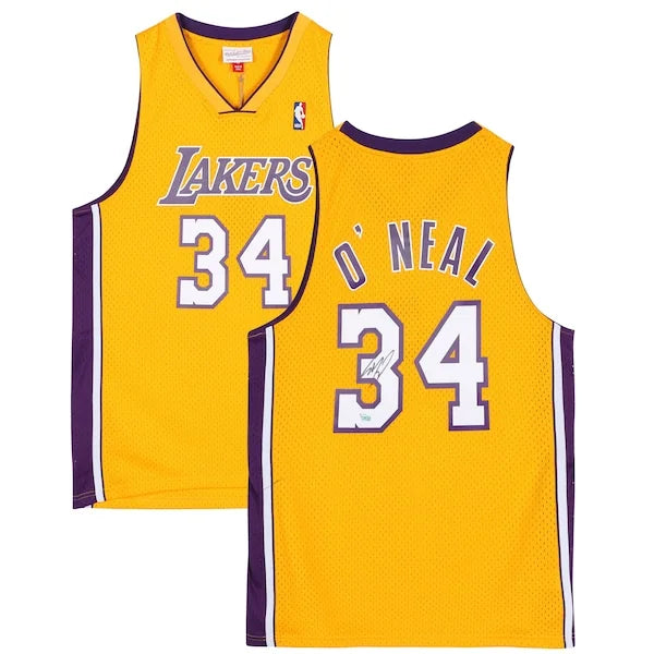 Shaquille O'Neal Signed Lakers Gold Jersey | 1999-00 Harwood Classic