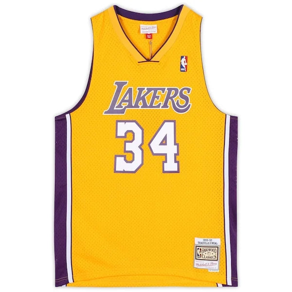 Shaquille O'Neal Signed Lakers Gold Jersey | 1999-00 Harwood Classic