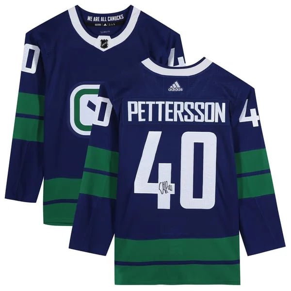 Elias Pettersson Signed Vancouver Canucks Blue Alternate Jersey | WJRSYPE0074