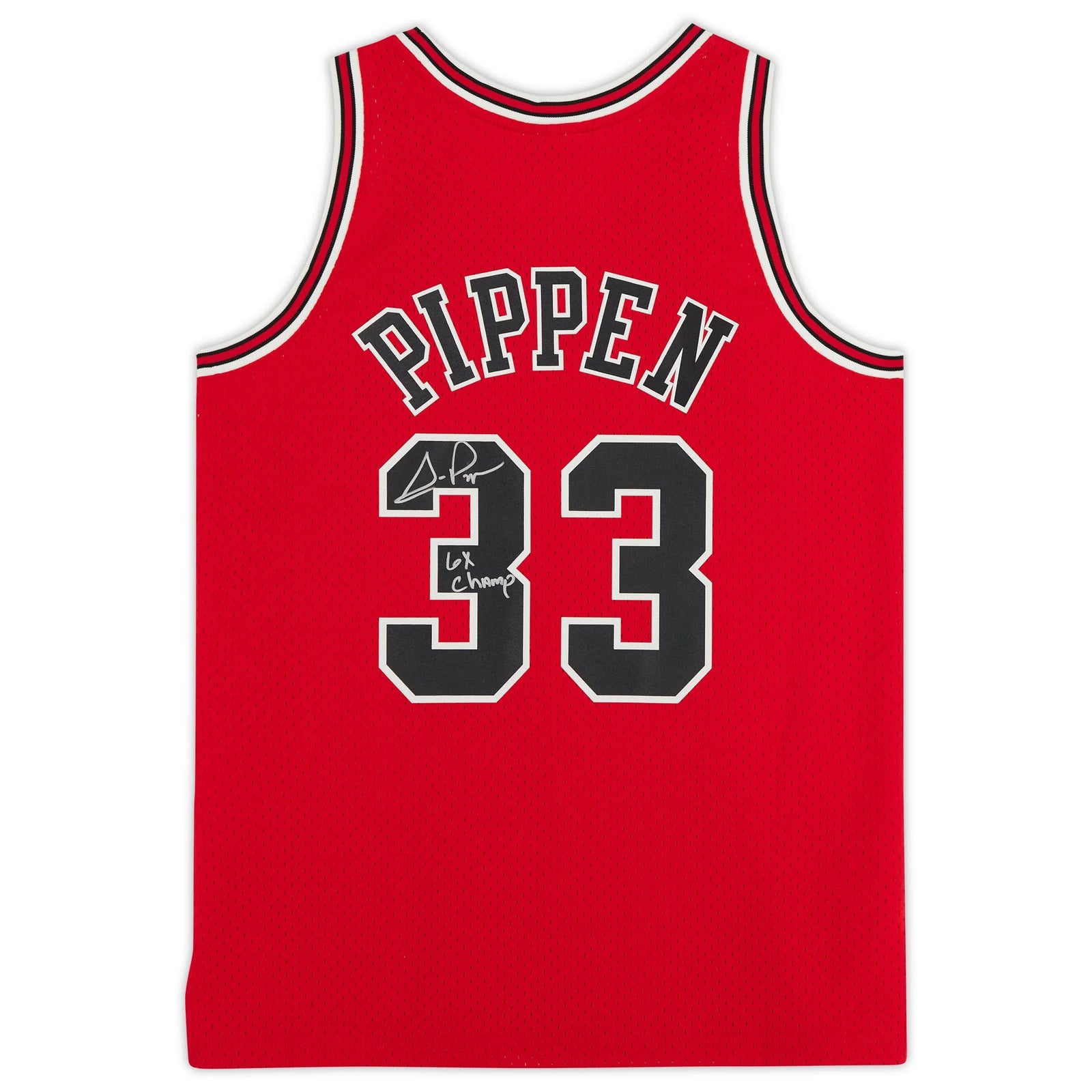 Scottie Pippen Signed Chicago Bulls Jersey | 1997-1998 Mitchell & Ness with 6x Champ Inscr