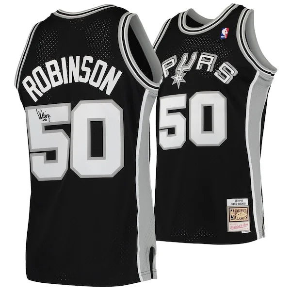 David Robinson Signed Black 1998 Mitchell & Ness Spurs Jersey | Authenticated
