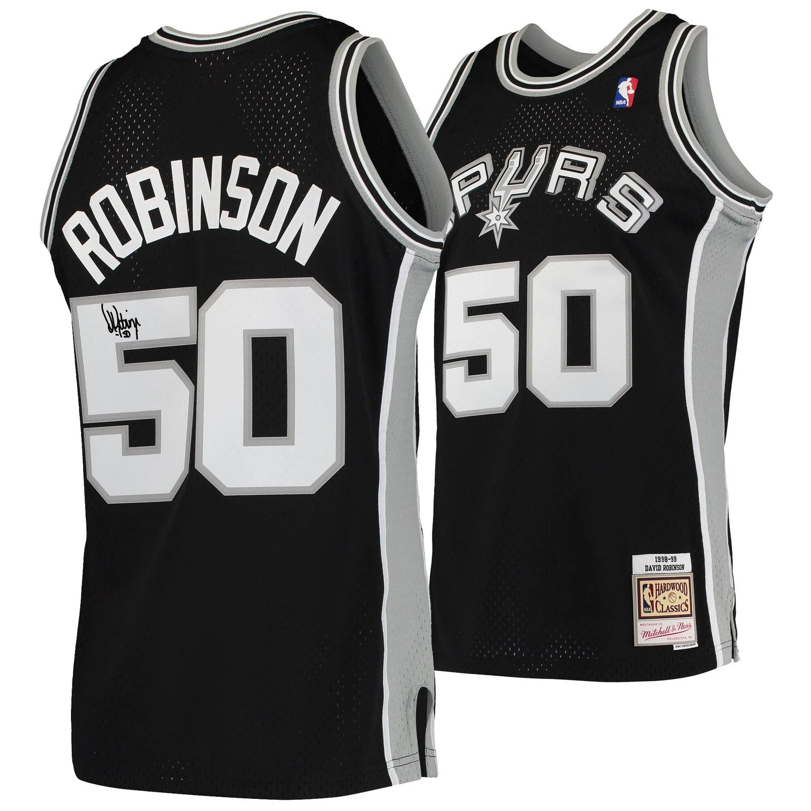 David Robinson Signed Black 1998 Mitchell & Ness Spurs Jersey | Authenticated