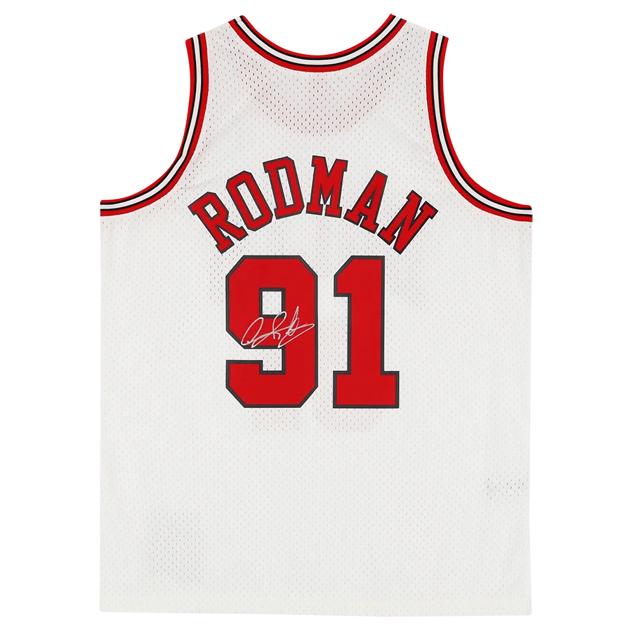 Dennis Rodman Signed Chicago Bulls Jersey | 1997-1998 Mitchell & Ness White