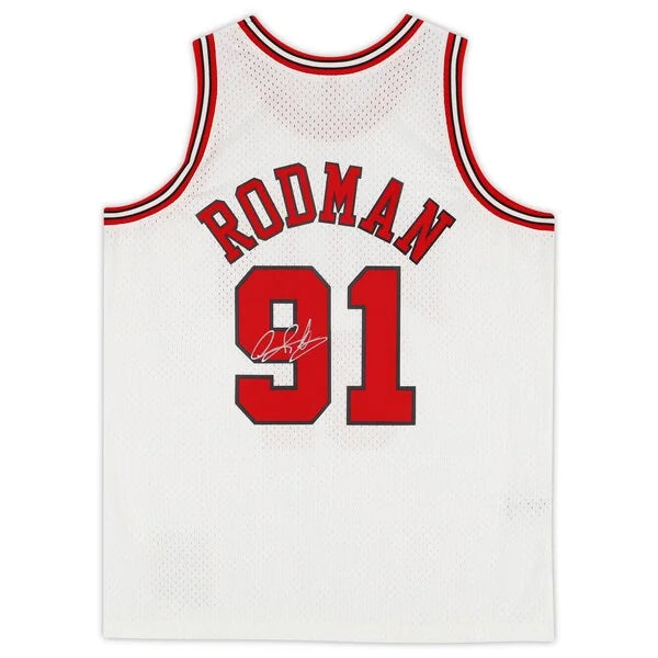 Dennis Rodman Signed Chicago Bulls Jersey | 1997-1998 Mitchell & Ness White