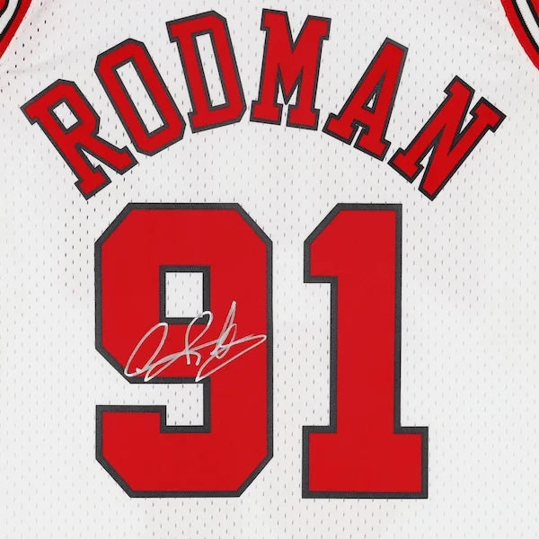 Dennis Rodman Signed Chicago Bulls Jersey | 1997-1998 Mitchell & Ness White