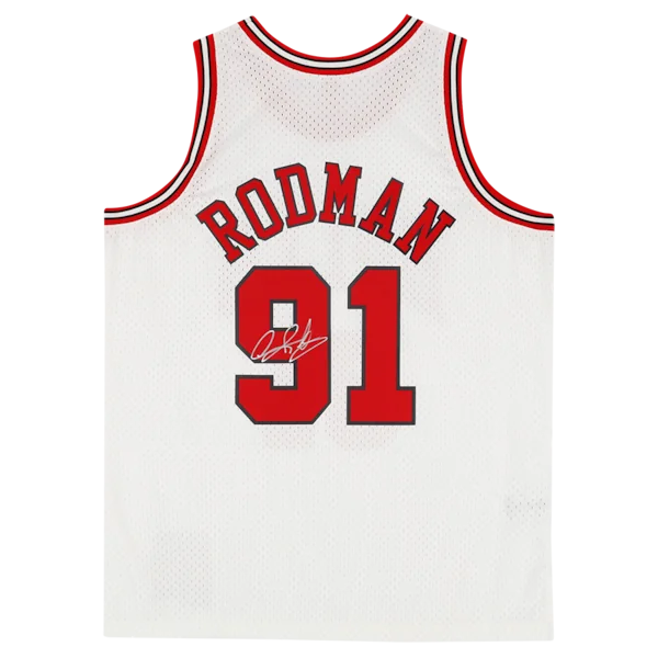Dennis Rodman Signed Chicago Bulls Jersey | 1997-1998 Mitchell & Ness White