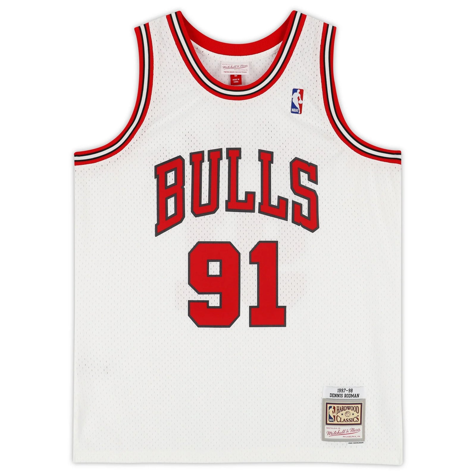 Dennis Rodman Signed Chicago Bulls Jersey | 1997-1998 Mitchell & Ness White