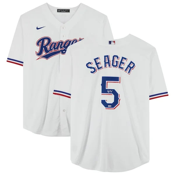 Corey Seager Signed Texas Rangers Jersey | White Nike Replica
