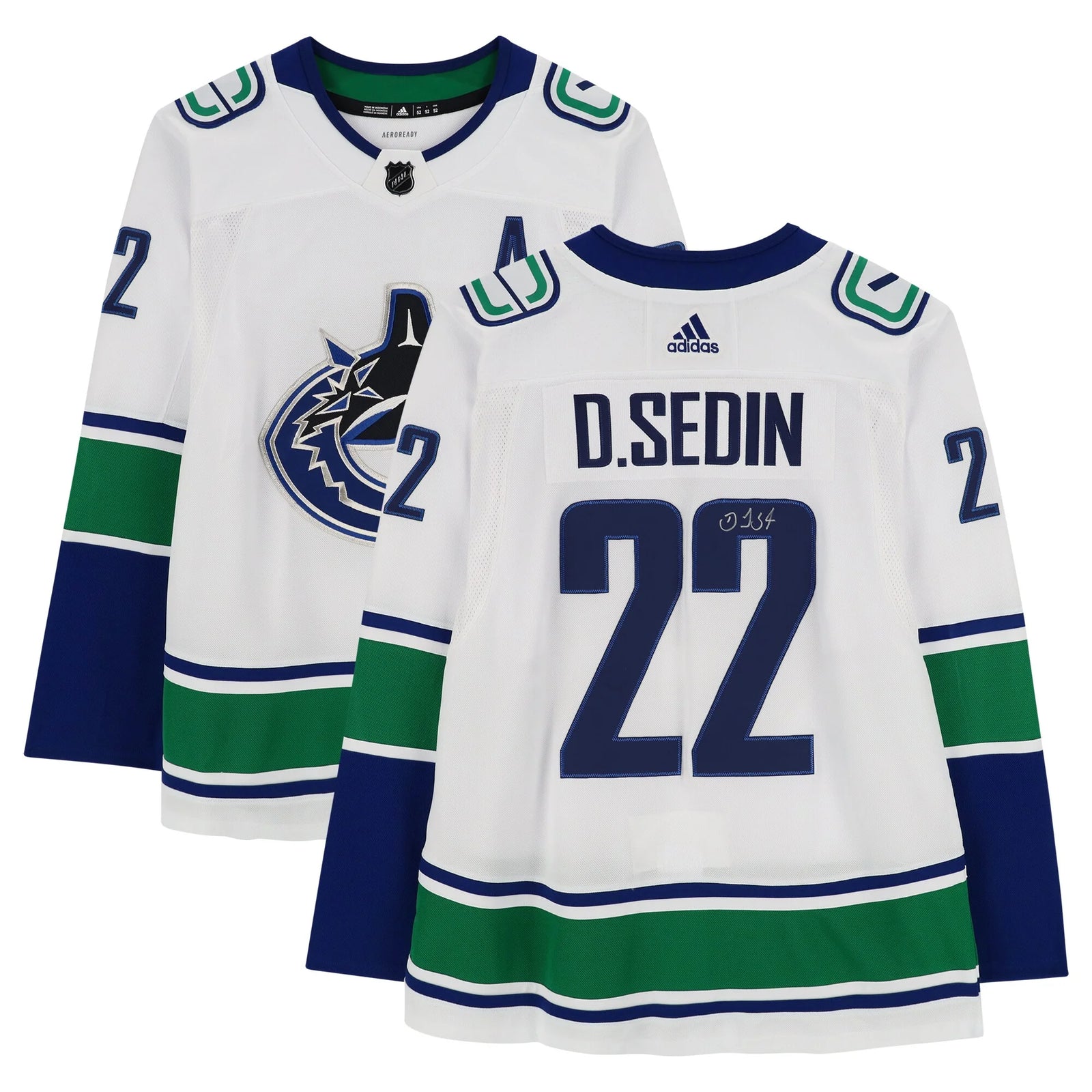 Daniel Sedin Signed Vancouver Canucks Jersey | White Adidas Authentic