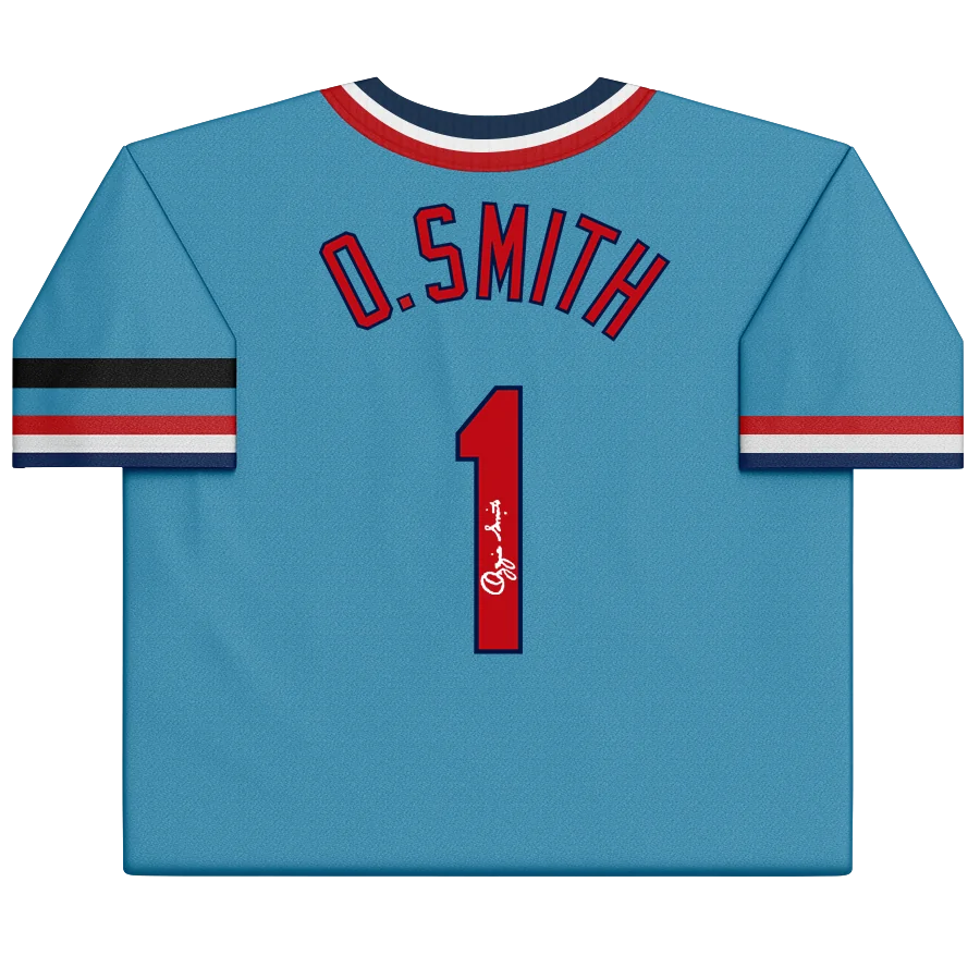Ozzie Smith Signed Light Blue Cardinals Jersey | Mitchell & Ness
