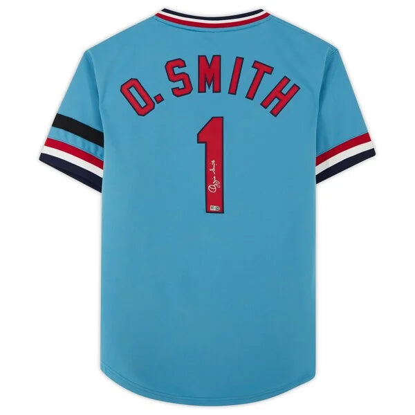 Ozzie Smith Signed Light Blue Cardinals Jersey | Mitchell & Ness