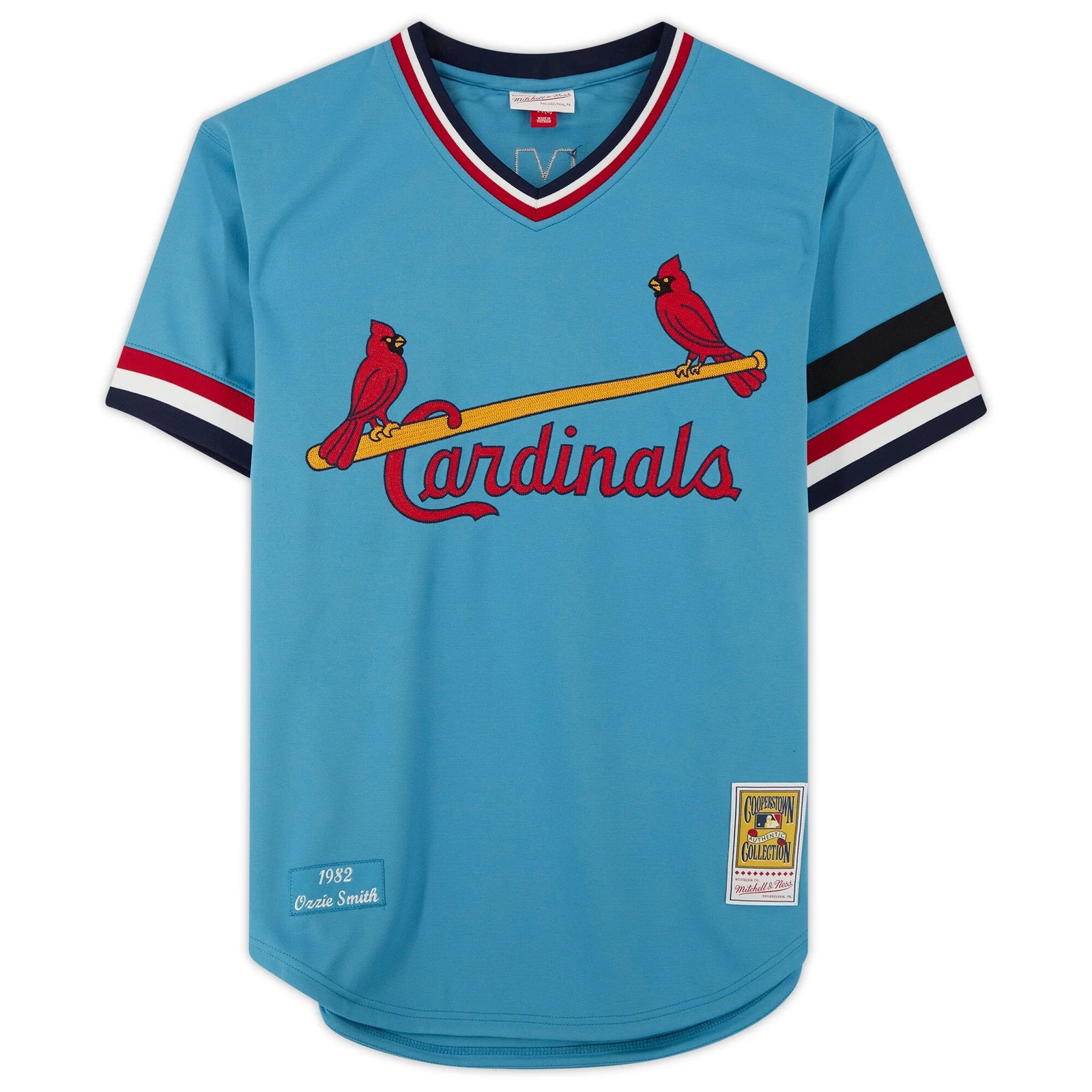 Ozzie Smith Signed Light Blue Cardinals Jersey | Mitchell & Ness