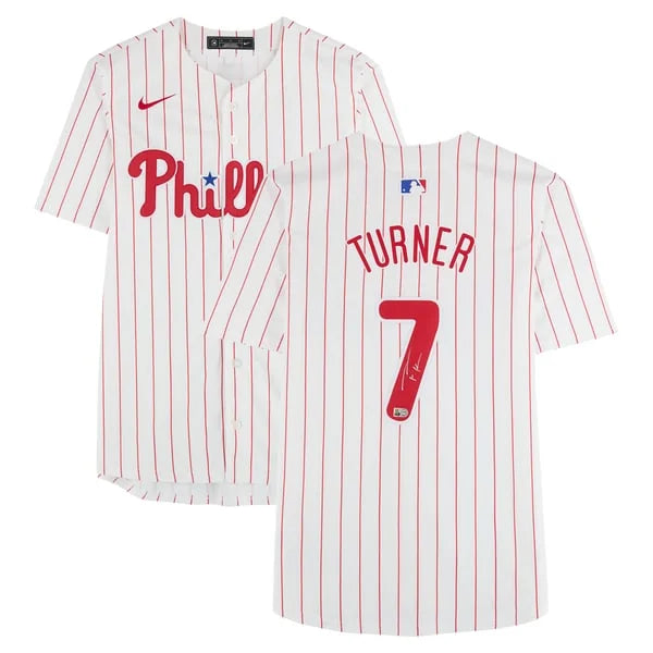 Trea Turner Signed Philadelphia Phillies White Nike Jersey | MLB | WJRSYTU0032