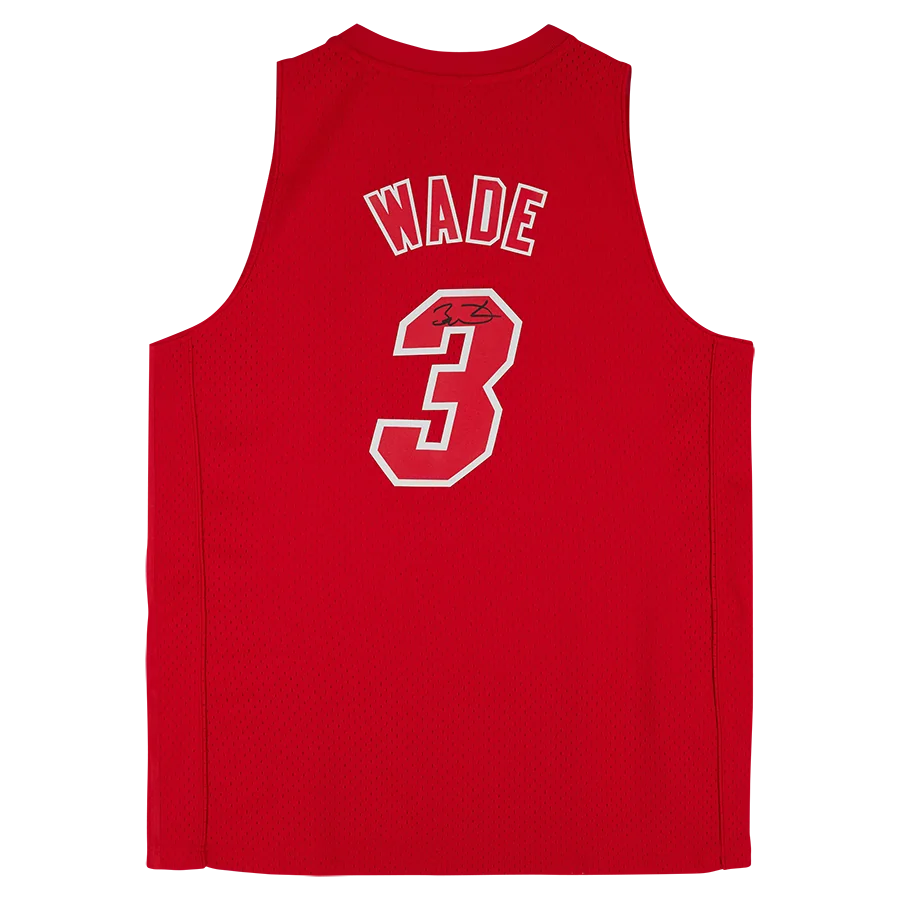 Dwyane Wade Signed Miami Heat Red Jersey | 2012 Christmas Day Mitchell & Ness