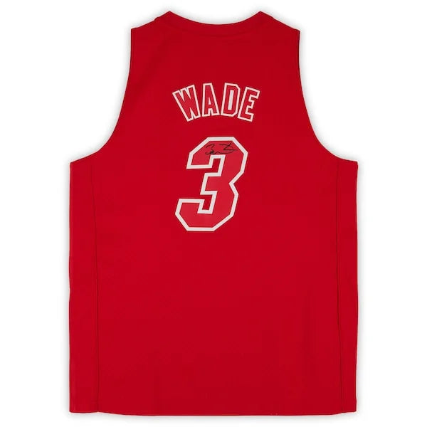Dwyane Wade Signed Miami Heat Red Jersey | 2012 Christmas Day Mitchell & Ness