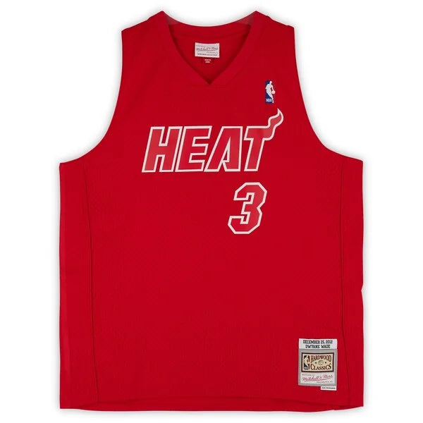 Dwyane Wade Signed Miami Heat Red Jersey | 2012 Christmas Day Mitchell & Ness