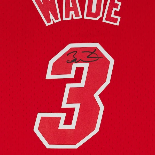 Dwyane Wade Signed Miami Heat Red Jersey | 2012 Christmas Day Mitchell & Ness