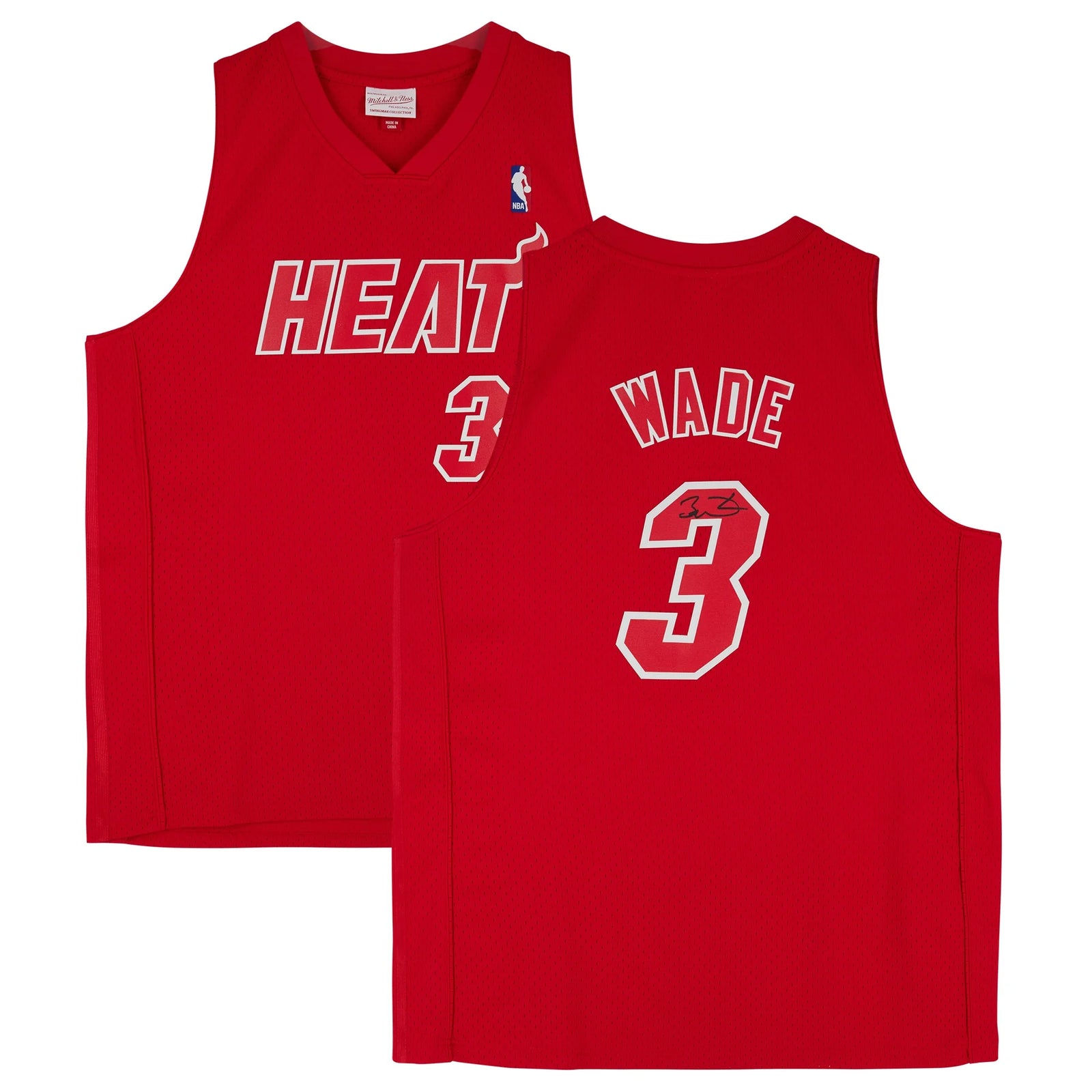 Dwyane Wade Signed Miami Heat Red Jersey | 2012 Christmas Day Mitchell & Ness