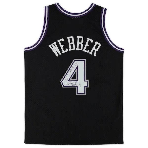 Chris Webber Signed Sacramento Kings Jersey | 2000 Mitchell & Ness with HOF 21 Inscription