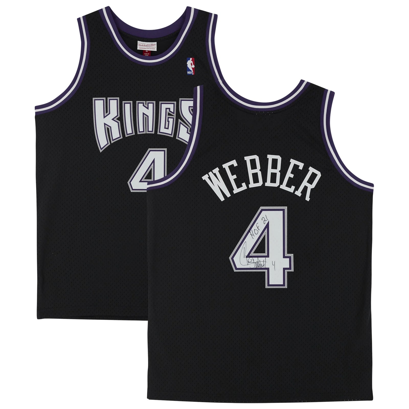 Chris Webber Signed Sacramento Kings Jersey | 2000 Mitchell & Ness with HOF 21 Inscription