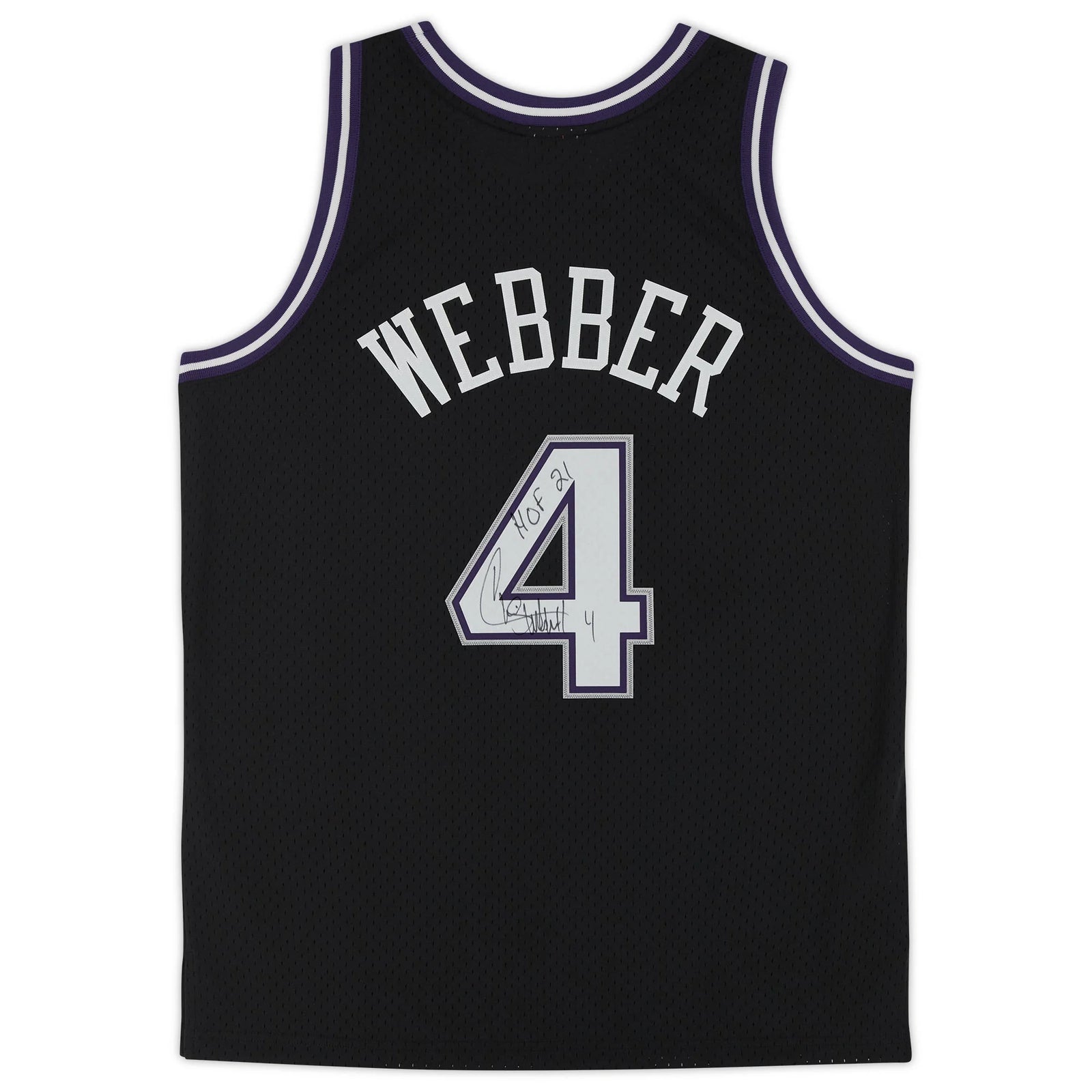 Chris Webber Signed Sacramento Kings Jersey | 2000 Mitchell & Ness with HOF 21 Inscription