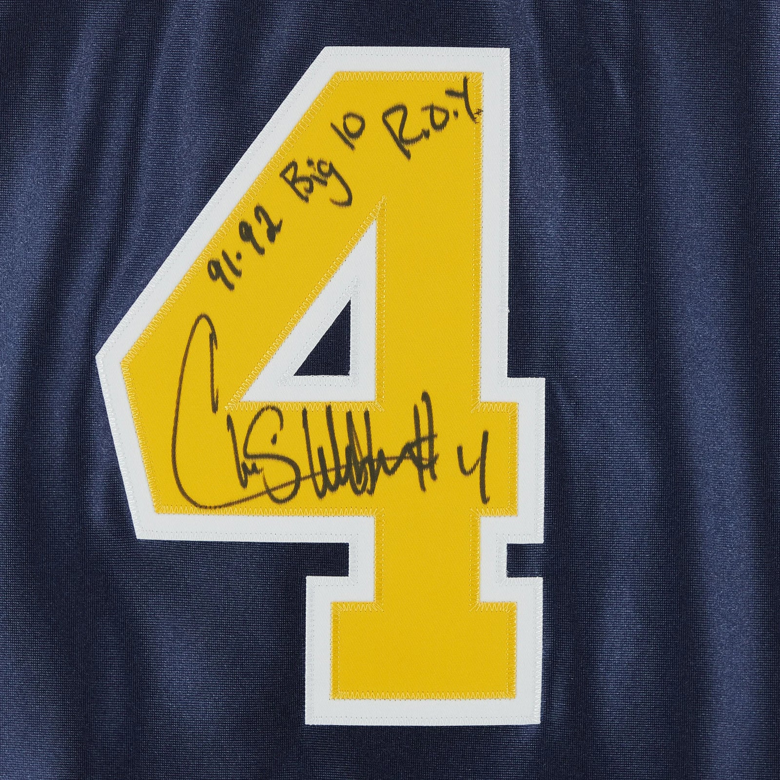 Chris Webber Signed Michigan Wolverines Jersey | 1991-1992 Big Ten ROY Inscription