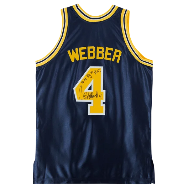 Chris Webber Signed Michigan Wolverines Jersey | 1991-1992 Big Ten ROY Inscription