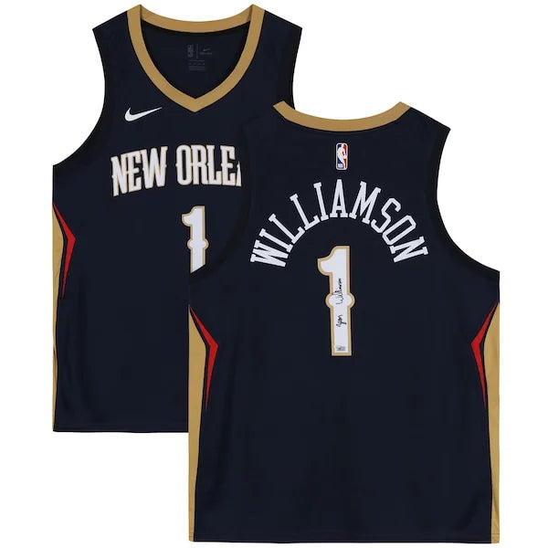 Zion Williamson Signed New Orleans Pelicans Nike Navy Jersey | Authenticated