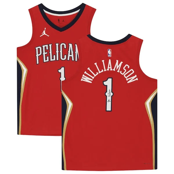 Zion Williamson Signed Red Jordan Brand Swingman Jersey | Pelicans