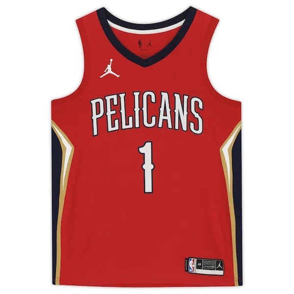 Zion Williamson Signed Red Jordan Brand Swingman Jersey | Pelicans