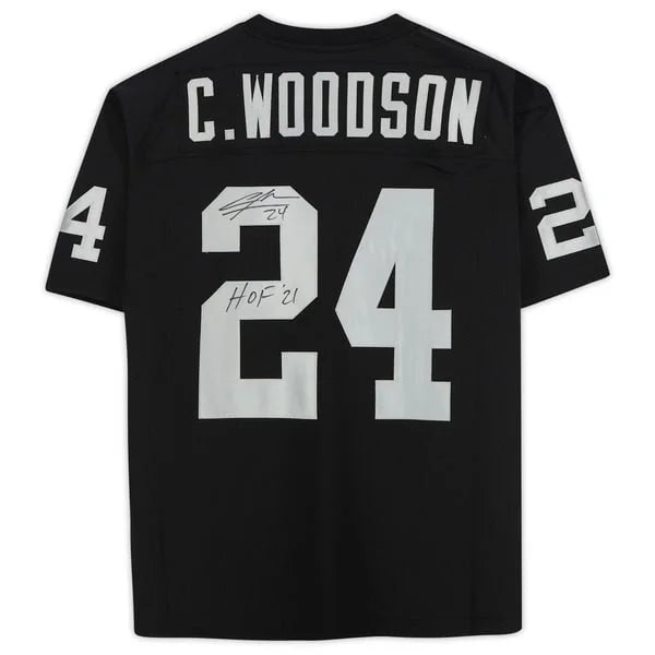 Charles Woodson Signed Las Vegas Raiders Jersey | HOF 21 Inscription | WJRSYWO0030