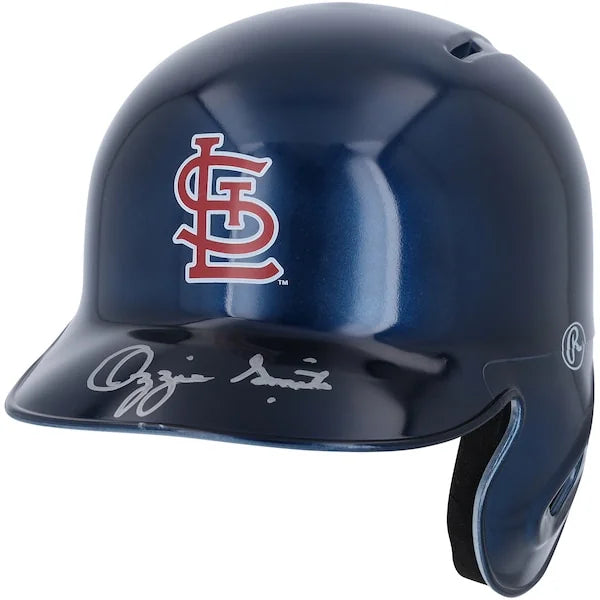 Ozzie Smith Signed Cardinals Mini Batting Helmet | Chrome Rawlings