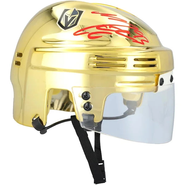 Mitch Marner Signed Vegas Golden Knights Gold Mini Helmet | Authenticated