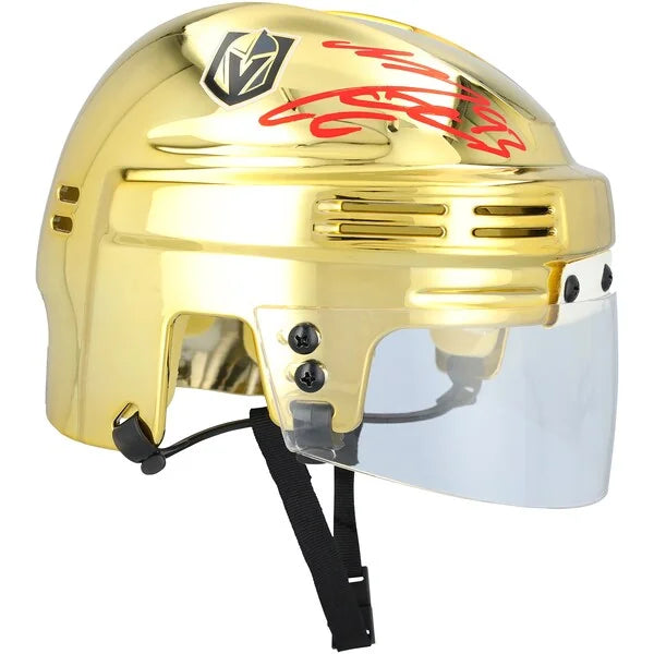 Mitch Marner Signed Vegas Golden Knights Gold Mini Helmet | Authenticated